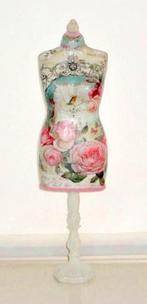 Buste Torso Brocant Landelijk roodborstje rozen, Verzenden