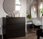 MALM Ladekast 3 lades, zwartbruin, 80x78 cm, Huis en Inrichting, Ophalen, Gebruikt, 50 tot 100 cm, 3 of 4 laden