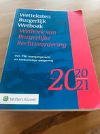 Wetteksten Burgerlijk Wetboek 2020-2021, Boeken, Ophalen of Verzenden, Alpha, Zo goed als nieuw, HBO