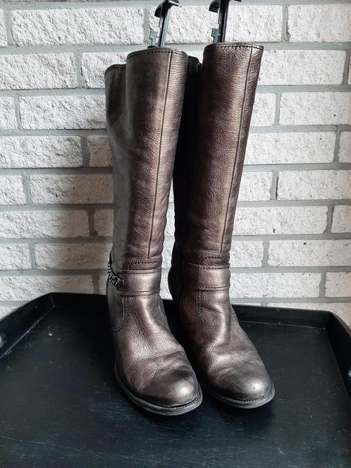 Metallic bruine leren laarzen van Gabor. Maat 39.Voetbreed G, Kleding | Dames, Schoenen, Zo goed als nieuw, Hoge laarzen, Bruin