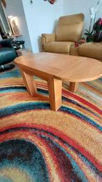 Eikenhouten salon-/bijzettafel met middenblad, Gebruikt, 50 tot 100 cm, Eikenhout, Landelijk