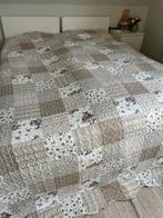 Lits Jumeaux Sprei Beige/Wit, Beige, Tweepersoons, Ophalen of Verzenden, Deken of Dekbed