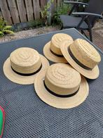 6x Lou Bandy hoed / strohoed met zwarte band, Ophalen of Verzenden, Nieuw, Carnaval, Accessoires