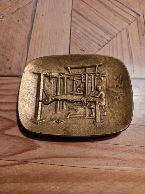 Bronzen schaaltje van Weeffabriek Jorzolino Haaksbergen, Antiek en Kunst, Antiek | Koper en Brons, Ophalen of Verzenden