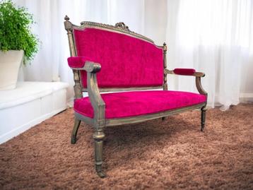 vintage roze barok tweezit / fauteuil /  zetel beschikbaar voor biedingen