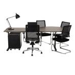 MN Easy Bureau Met Ronde Vergaderaanbouw, Huis en Inrichting, Bureaus, Ophalen of Verzenden, In hoogte verstelbaar, Nieuw, Bureau