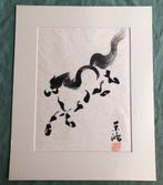 Japanse penseel tekening paard, Antiek en Kunst, Ophalen of Verzenden