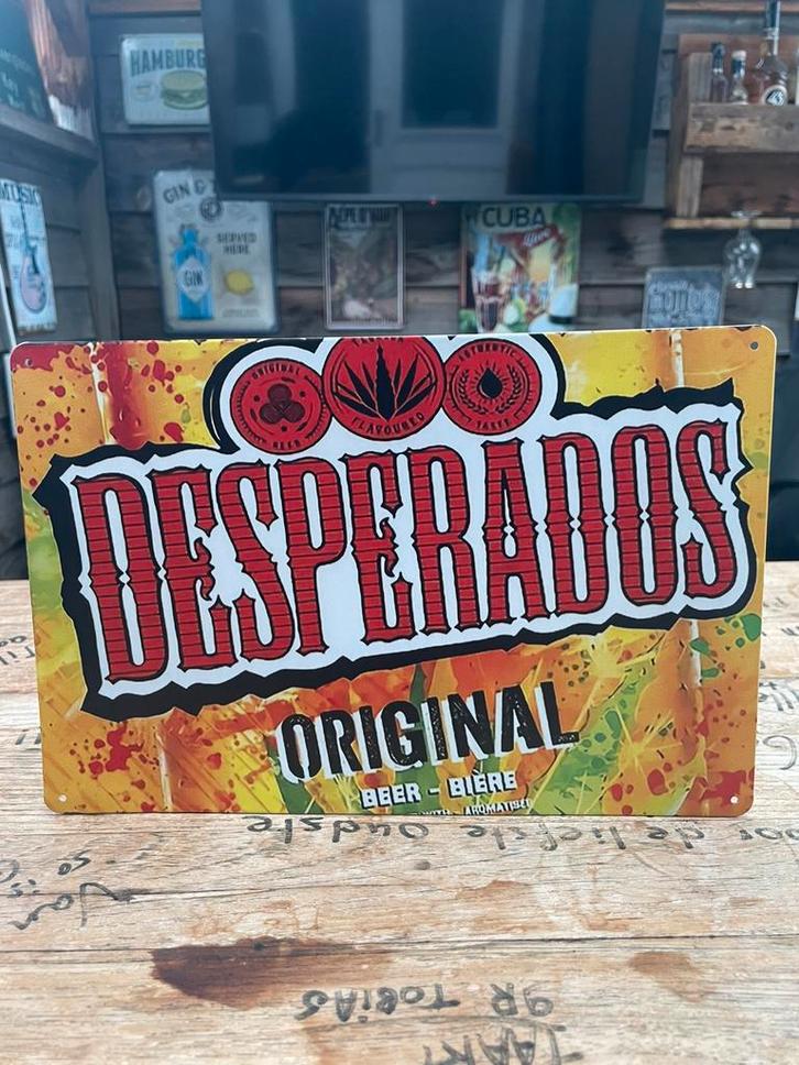 Desperados Emaille Bordje • Mancave / Bar / Café decoratie., Verzamelen, Merken en Reclamevoorwerpen, Nieuw, Reclamebord, Ophalen of Verzenden
