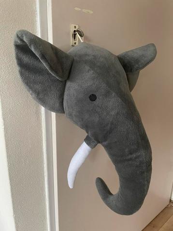 Fantastische olifant hoofd wandhanger pluche  beschikbaar voor biedingen