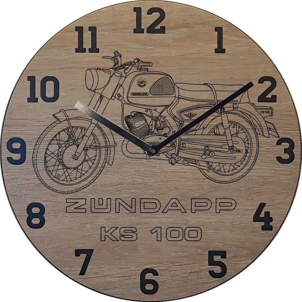 Zundapp KS100 Thema Klok - 30cm, Ophalen of Verzenden, Nieuw, Analoog, Wandklok