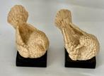 Twee vintage Santini duiven sculptuurbeeldjes op zwarte voet, Ophalen of Verzenden, Gebruikt, Dier