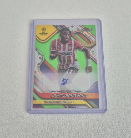 Topps Finest 24/25 UCC Johan Bakayoko Auto /99 Neon Green, Verzamelen, Sportartikelen en Voetbal, Nieuw, Spelerskaart, PSV, Ophalen of Verzenden