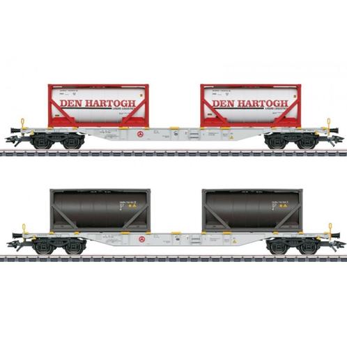 Marklin 47137 Container-Tragwagen-Set Sgns "Den Hartogh", Hobby en Vrije tijd, Modeltreinen | H0, Nieuw, Wagon, Wisselstroom, Märklin