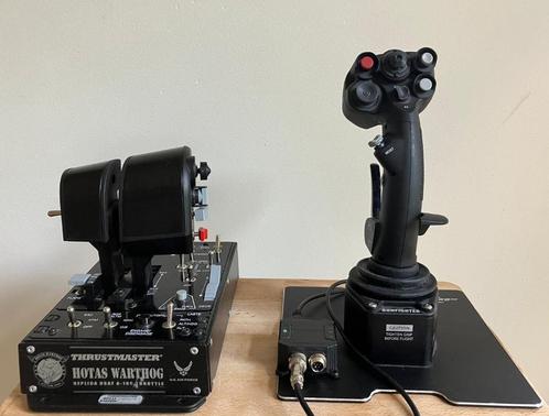 Complete HOTAS: VKB Gunflighter MCG Pro Joystick + Thrustmas, Computers en Software, Joysticks, Zo goed als nieuw, Ophalen