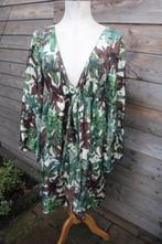 Jurk groen/ bruin Ra-er mt 44 (IT) (EU38) zijde Vaste prijs, Kleding | Dames, Ophalen of Verzenden, Zo goed als nieuw, Groen, Ra-Er