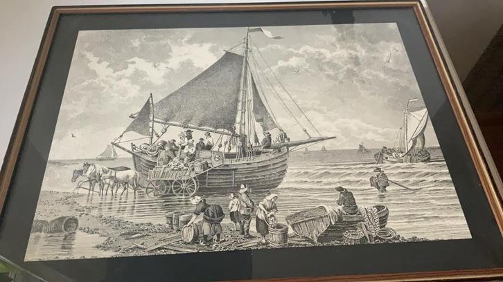 SCHEVENINGEN. STRANDGEZICHT  F. Foltz, naar  v L. Rohbock., Antiek en Kunst, Kunst | Tekeningen en Foto's, Ophalen