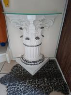 Decoratieve halve zuil met glazen blad, Ophalen, Gebruikt, Klassiek, Minder dan 50 cm