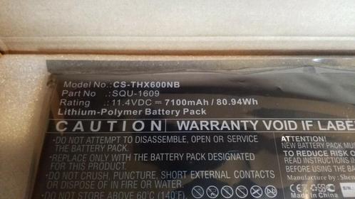 Thunderobot batt. Nieuw!! CS-THX600NB. SQU-1609 part nr., Computers en Software, Accu's en Batterijen, Nieuw, Ophalen of Verzenden