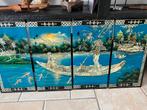 Chinees lakpaneel,4 panelen,wanddecoratie, parelmoerschelp, Ophalen