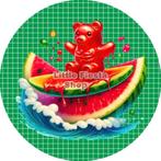 LF6954 ouwel gummybeer watermeloen 20x4,7cm eetbare prints, Ophalen of Verzenden, Nieuw, Cupcakes, Versiering