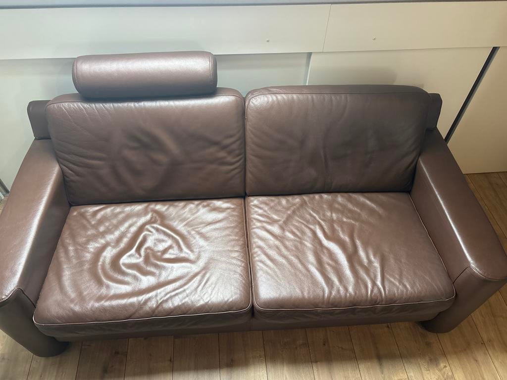 Leren bankstel, Huis en Inrichting, Ophalen, Gebruikt, 150 tot 200 cm, Tweepersoons