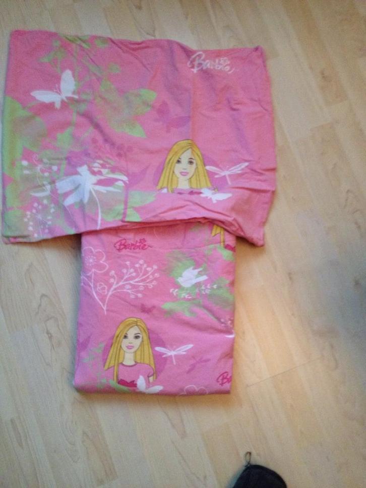Barbie Dekbedovertrek Eenpersoons, Kinderen en Baby's, Kinderkamer | Beddengoed, Gebruikt, Dekbedovertrek, Roze, Meisje, Ophalen