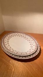 Ovale vlees/saladeschaal fleur de lis Spode Copeland bruin, Ophalen