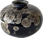 Kristal glazuur vaas porcelein, Zwart, Aardewerk of Porselein, Ophalen of Verzenden, Zo goed als nieuw