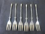 6 zilveren bokkenpoot taartvorkjes, Antiek en Kunst, Ophalen of Verzenden, Zilver