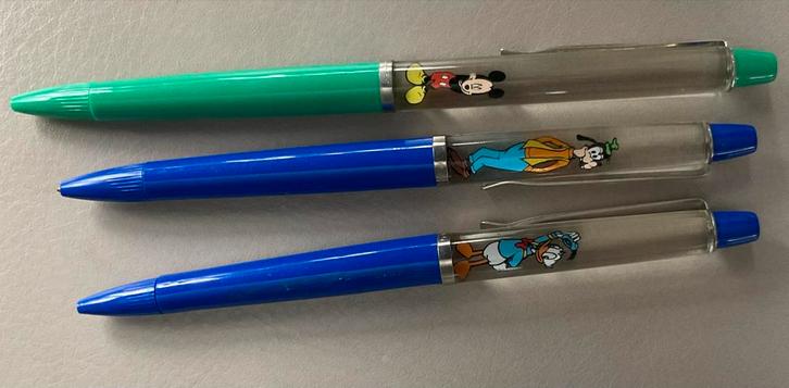 Eskesen floaty Disney Pennen Set - Mickey, Goofy, Donald, Verzamelen, Pennenverzamelingen, Gebruikt, Overige typen, Overige merken