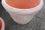 Nieuwe grote ronde terracotta Doppio bloempotten 4 maten, Nieuw, 40 tot 70 cm, Terracotta, Tuin