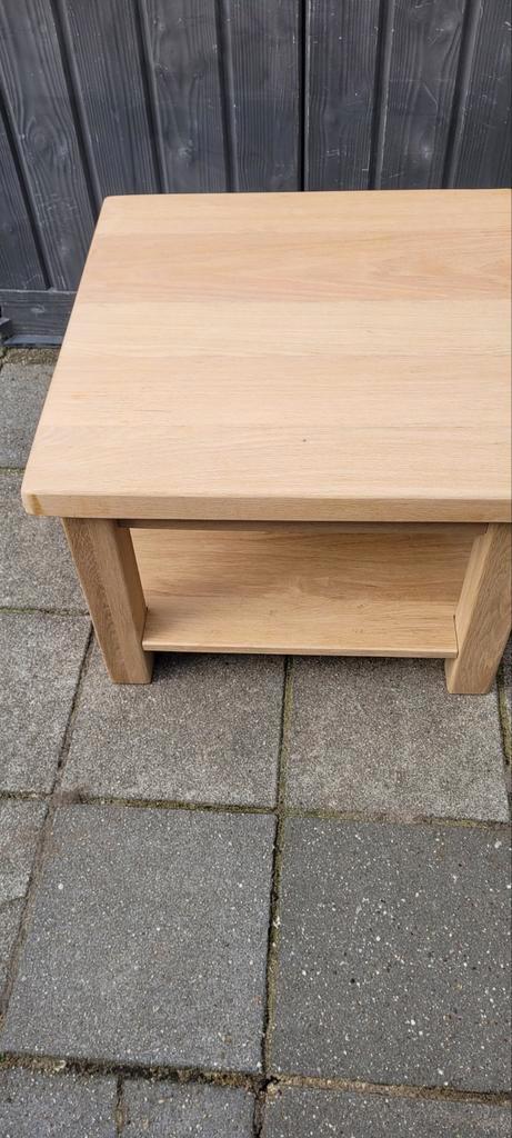 massief eiken bijzettafel, Huis en Inrichting, Tafels | Bijzettafels, Zo goed als nieuw, Vierkant, 45 tot 60 cm, Minder dan 55 cm