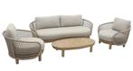 4-Delige Loungeset Maka | Acacia Teaklook & Sand, 4 zitplaatsen, Hardhout, Nieuw, Ophalen of Verzenden