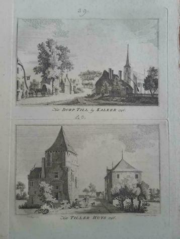39-40/ Dorp Till en het Tiller huis bij Kalker gravure 1792 beschikbaar voor biedingen