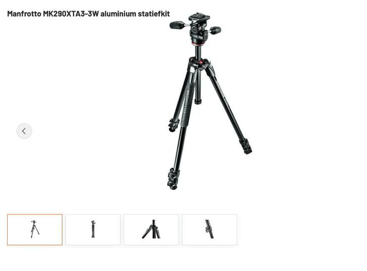 Manfrotto MK290XTA3-3W aluminium statiefkit nieuw in doos, Audio, Tv en Foto, Fotografie | Statieven en Balhoofden, Nieuw, Balhoofd