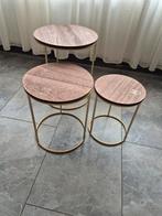 Bijzet tafeltjes set van 3, Minder dan 55 cm, Gebruikt, Rond, Ophalen