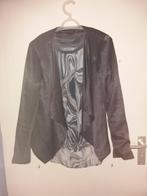 Een glimmend grijs jasje met gekleurde top eronder., Maat 38/40 (M), Expresso., Ophalen of Verzenden, Kleding