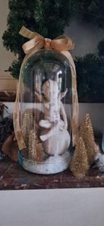 Glazen Stolp met Engel en Gouden Kerstboompjes, Diversen, Kerst, Ophalen
