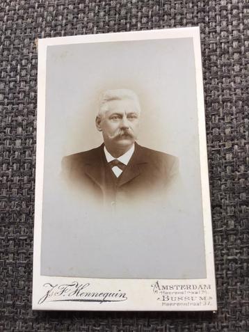 CDV, Man, J.F. Hennequin, Amsterdam, Carte de Visite beschikbaar voor biedingen