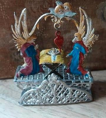 Babette Schweizer Tinnen Stal Kerstgroep, Antiek en Kunst, Antiek | Religie, Ophalen of Verzenden
