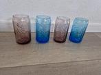 Coca Cola glazen 4 stuks blik blikjes blauw paars McDonald's, Huis en Inrichting, Keuken | Servies, Glas of Glazen, Ophalen of Verzenden