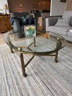 Glazen salontafel met metalen frame, Ophalen, 100 tot 150 cm, 50 tot 100 cm, Minder dan 50 cm