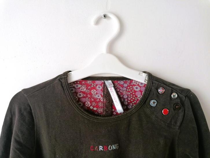 Carbone bruine longsleeve, stretch T-shirt, maat 140, Kinderen en Baby's, Kinderkleding | Maat 140, Gebruikt, Meisje, Shirt of Longsleeve