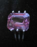 Saffier vintage design ring zilver 925 maat 18,7, Ophalen, 18 tot 19, Paars, Zo goed als nieuw