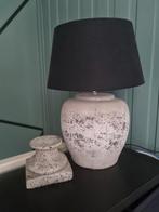 Stenen kruiklamp en stenen kandelaar, Huis en Inrichting, Lampen | Tafellampen, Ophalen, Zo goed als nieuw, Minder dan 50 cm