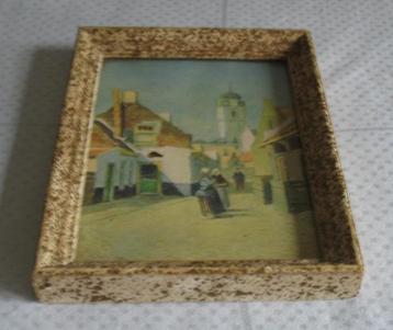 Oud schilderijtje - ingelijste reproductie. beschikbaar voor biedingen