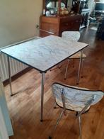 jaren 60 design eettafel met 2 stoelen formica retro 1960's, Gebruikt, ?, 4 tot 6 stoelen, Tomado