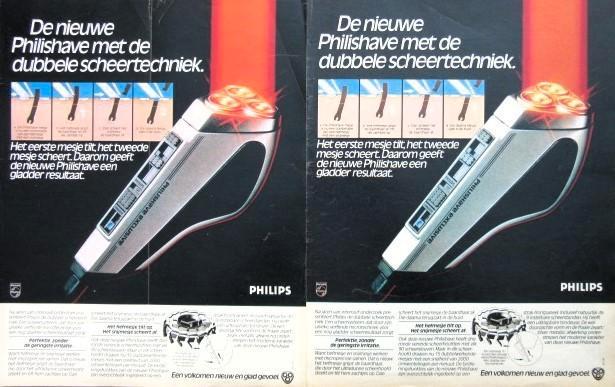 27 vintage reclames Philips Philishave 1949-88 scheren, Verzamelen, Retro, Overige typen, Ophalen of Verzenden