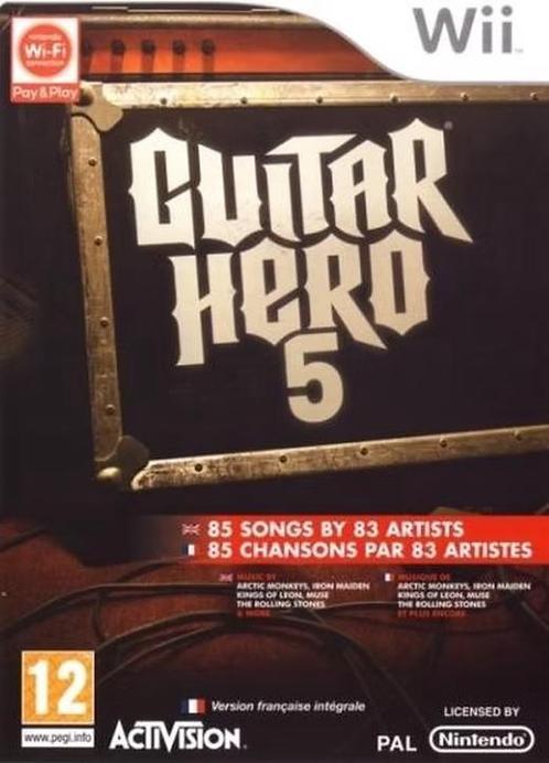 Nintendo Wii Guitar Hero 5, Spelcomputers en Games, Games | Nintendo Wii, Zo goed als nieuw, Muziek, 1 speler, Vanaf 12 jaar, Online