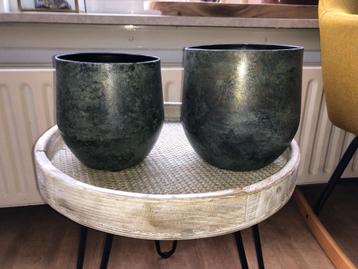 set luxe koper-look bloempotten – modern & stijlvol beschikbaar voor biedingen